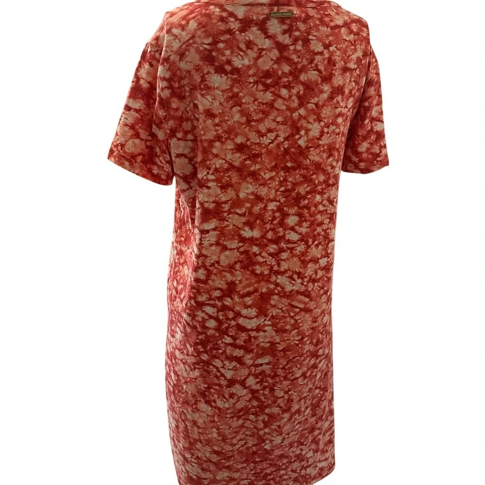 Michael‎ Kors Women Orange Tie Dye Tunic T Shirt Dress Casual Size S